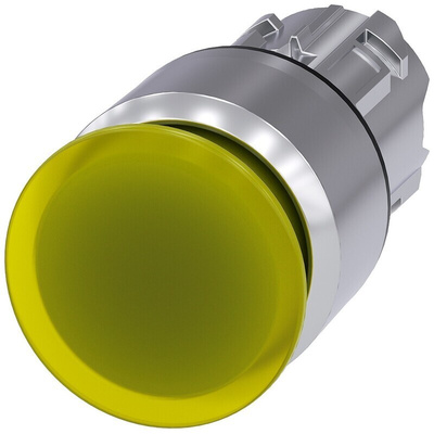 Siemens SIRIUS ACT Series Yellow Latching Push Button Head, 22mm Cutout, IP66, IP67, IP69K