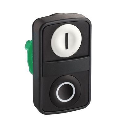 Schneider Electric ZB5 Series Black, White Spring Return Push Button Head, 22mm Cutout, IP66, IP67, IP69K