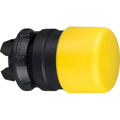 Schneider Electric ZB5 Series Yellow Spring Return Push Button Head, 22mm Cutout, IP66, IP67, IP69K