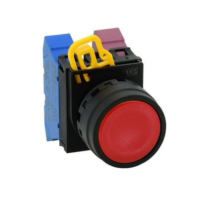 Idec YW1B Series Black Momentary Push Button Head, 22mm Cutout, IP67, IP69K