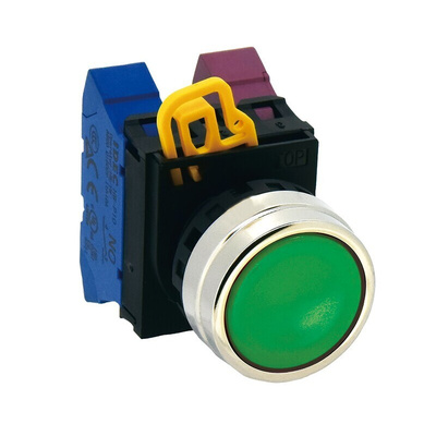 Idec YW4B Series Green Maintained Push Button Head, 22mm Cutout, IP65