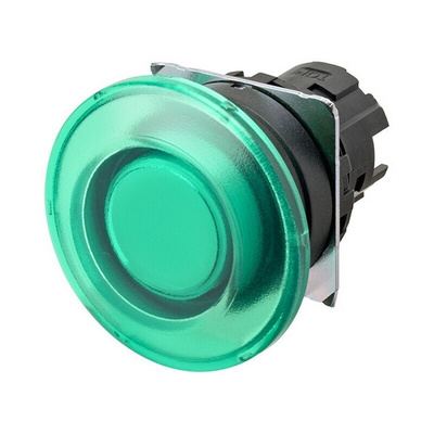 Omron A22N Series Green Momentary Push Button Head, 22mm Cutout