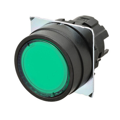 Omron A22N Series Green Momentary Push Button Head, 22mm Cutout