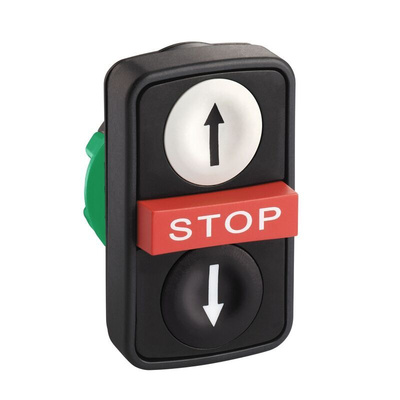 Schneider Electric ZB5 Series Black, Red, White Spring Return Push Button, 22mm Cutout, IP66, IP67, IP69K