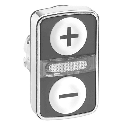 Schneider Electric Harmony XB4 Series White Momentary Push Button Head, 22mm Cutout