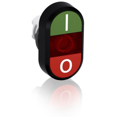 ABB MPD1 Series Green, Red Momentary Push Button Head, 22.5mm Cutout