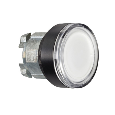 Schneider Electric Harmony XB4 Series White Illuminated Spring Return Push Button Head, 22mm Cutout, IP66, IP67,