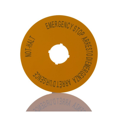 Eaton Legend Plate for Use with M22 Series Modular Push Buttons, Arrêt d'urgence - Emergency Stop - Arresto di