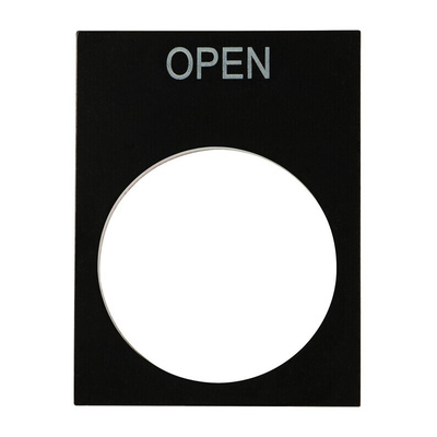 RS PRO Legend Plate for Use with Ptec Push Button, Open
