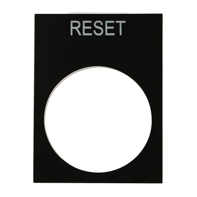 RS PRO Legend Plate for Use with Ptec Push Button, Reset