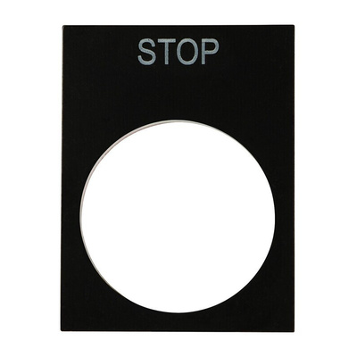 RS PRO Legend Plate for Use with Ptec Push Button, Stop