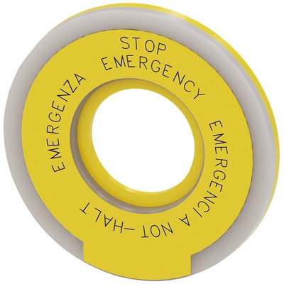 Siemens EMERGENCY STOP backing plate, Emergencia - Emergency Stop - Emergenza - Not-Halt
