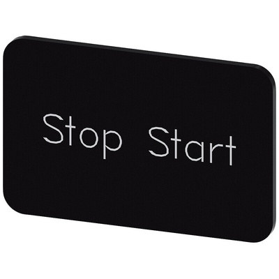 Siemens Labeling plate, Stop - Start