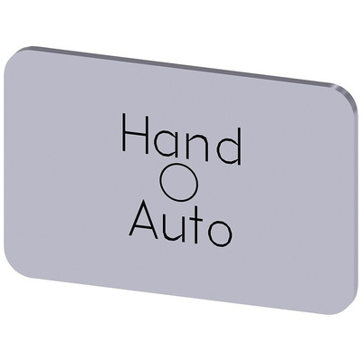 Siemens Labeling plate, Hand - O - Auto