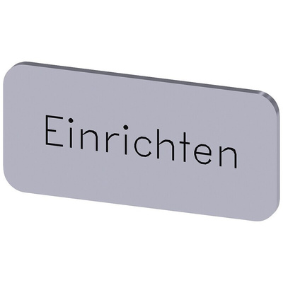 Siemens Labeling plate, Einrichten