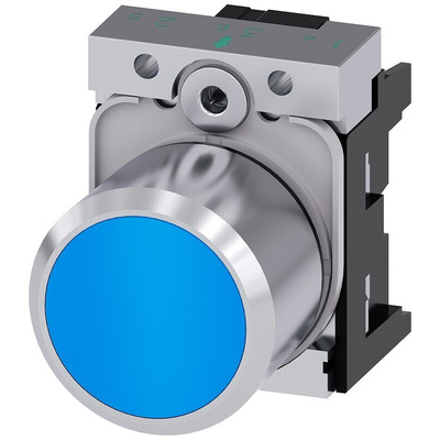 Siemens SIRIUS ACT Series Blue Momentary Push Button Head, 22mm Cutout, IP66, IP67, IP69K