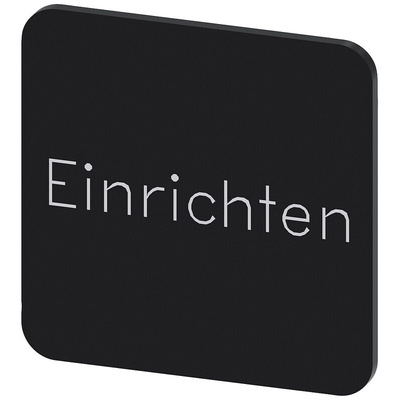 Siemens Labeling plate, Einrichten