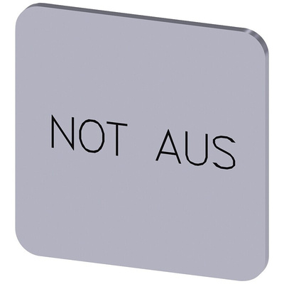 Siemens Labeling plate, Not - Aus