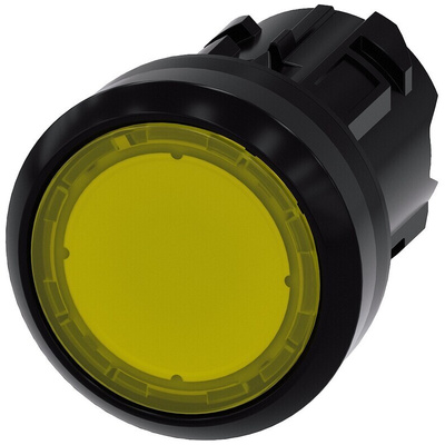 Siemens SIRIUS ACT Series Yellow Latching Push Button Head, 22mm Cutout, IP66, IP67, IP69K