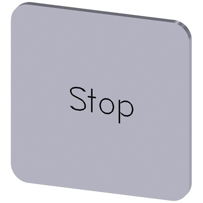 Siemens Labeling plate, Stop