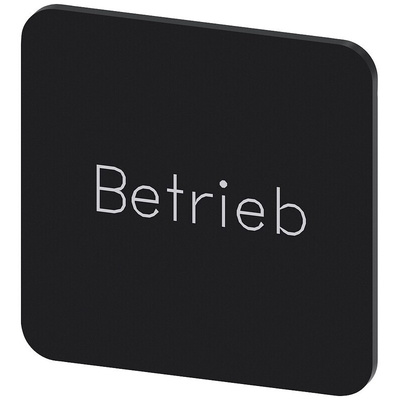 Siemens Labeling plate, Betrieb