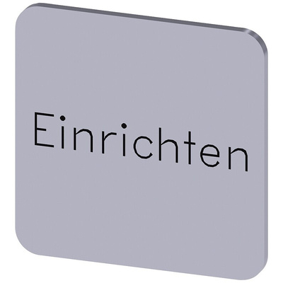 Siemens Labeling plate, Einrichten