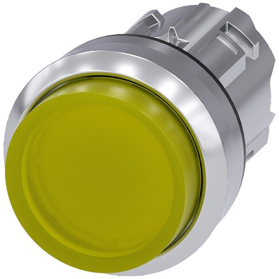 Siemens SIRIUS ACT Series Yellow Momentary Push Button Head, 22mm Cutout, IP66, IP67, IP69K