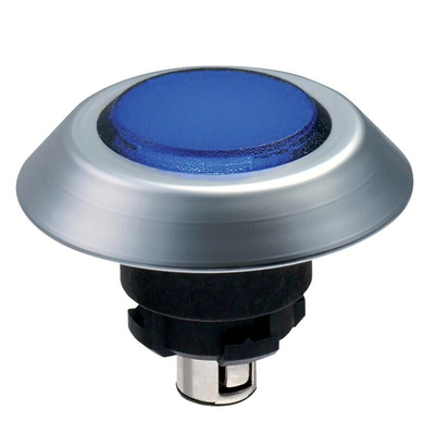 Schmersal NMLBL Series Blue Illuminated Momentary Push Button, 22.3mm Cutout, IP67, IP69K