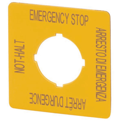 Eaton Emergency Stop Label for Use with Pushbuttons, Arresto di Emergenza - Arrêt d'urgence - Emergency Stop - Not Halt