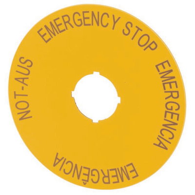 Eaton Emergency Stop Label for Use with Pushbuttons, Emergencia - Emergência - Emergency Stop - Not-Aus