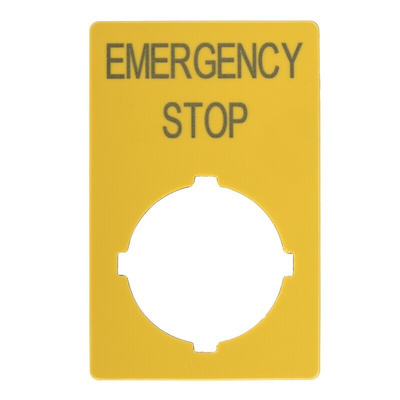 Eaton Label for Use with RMQ Titan Series, Emergency Stop