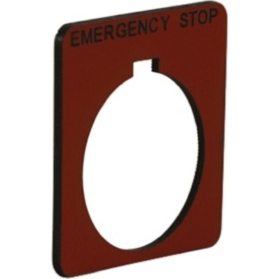 Schneider Electric Legend Plate for Use with 9001K Series, Emergency Stop