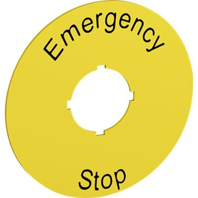ABB Legend Plate for Use with 70 mm Emergency Stop, Emergency Stop, Stop