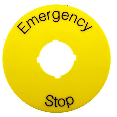 ABB Legend Plate for Use with 70 mm Emergency Stop, Emergency Stop, Stop