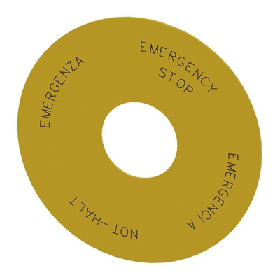 Siemens Round Backing Plate for Use with Emergency Stop Mushroom Push Button, Emergencia - Emergency Stop - Emergenza -