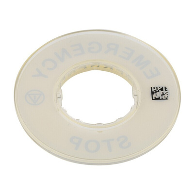 Schneider Electric 3D Marked Legend Plate for Use with Emergency Stop Mushroom Head Push Button, Emergency Stop