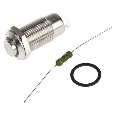 RS PRO Illuminated Push Button Switch, Latching, Panel Mount, 12mm Cutout, SPST, Red LED, 24V ac/dc, IP40