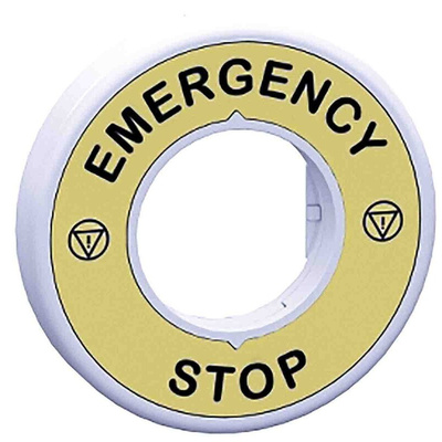 Schneider Electric Illuminated Unmarked Legend Ring for Use with Emergency Switching Off Mushroom Head Push-Button