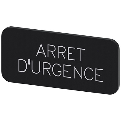 Siemens Labeling plate, Arrêt d'urgence