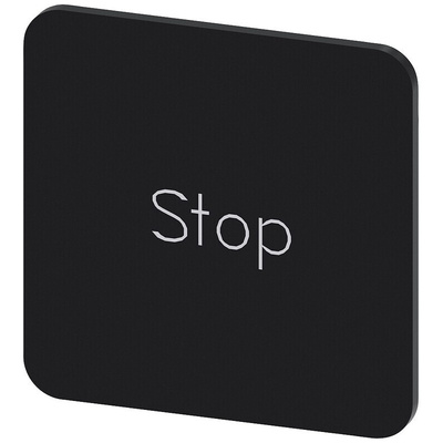 Siemens Labeling plate, Stop