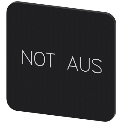 Siemens Labeling plate, Not - Aus