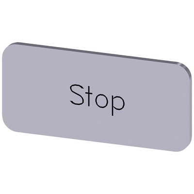 Siemens Labeling plate, Stop