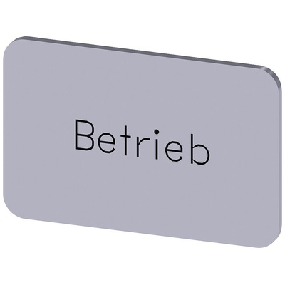 Siemens Labeling plate, Betrieb