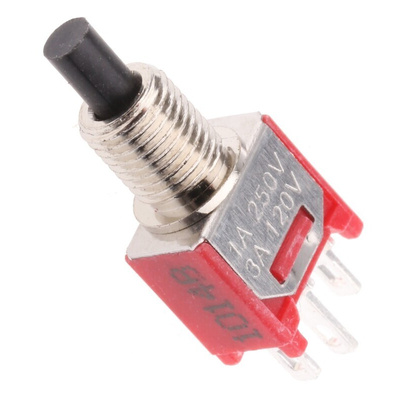 RS PRO Push Button Switch, Momentary, Panel Mount, 4.95mm Cutout, SPST, 32/50/125V ac