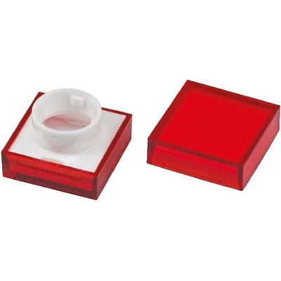 RS PRO Red Square Push Button Lens for Use with ADA16 Series