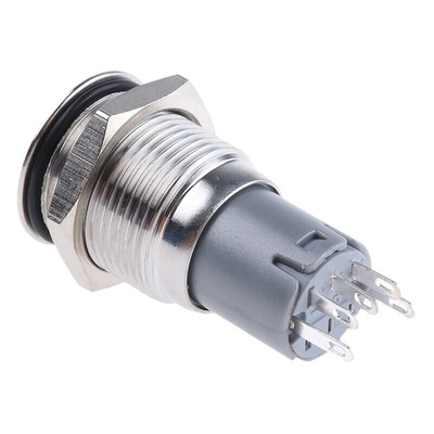 RS PRO Illuminated Push Button Switch, Momentary, Panel Mount, 16mm Cutout, SPDT, Green LED, 250V ac, IP65, IP67