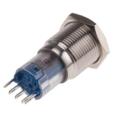 RS PRO Illuminated Push Button Switch, Momentary, Panel Mount, 16mm Cutout, SPDT, Yellow LED, 250V ac, IP65, IP67