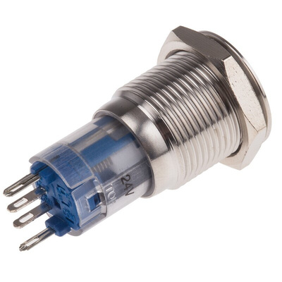 RS PRO Illuminated Push Button Switch, Momentary, Panel Mount, 16mm Cutout, SPDT, White LED, 250V ac, IP65, IP67