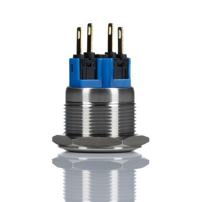 RS PRO Push Button Switch, Momentary, Panel Mount, 22mm Cutout, SPDT, 250V ac, IP65, IP67