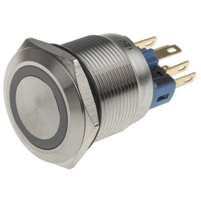 RS PRO Illuminated Push Button Switch, Latching, Panel Mount, 22mm Cutout, SPDT, Green LED, 12V, IP65, IP67